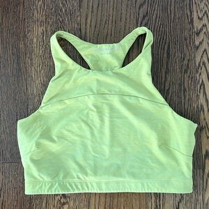 Outdoor Voices High Neck Yellow Sports Bra Racerback Size Large